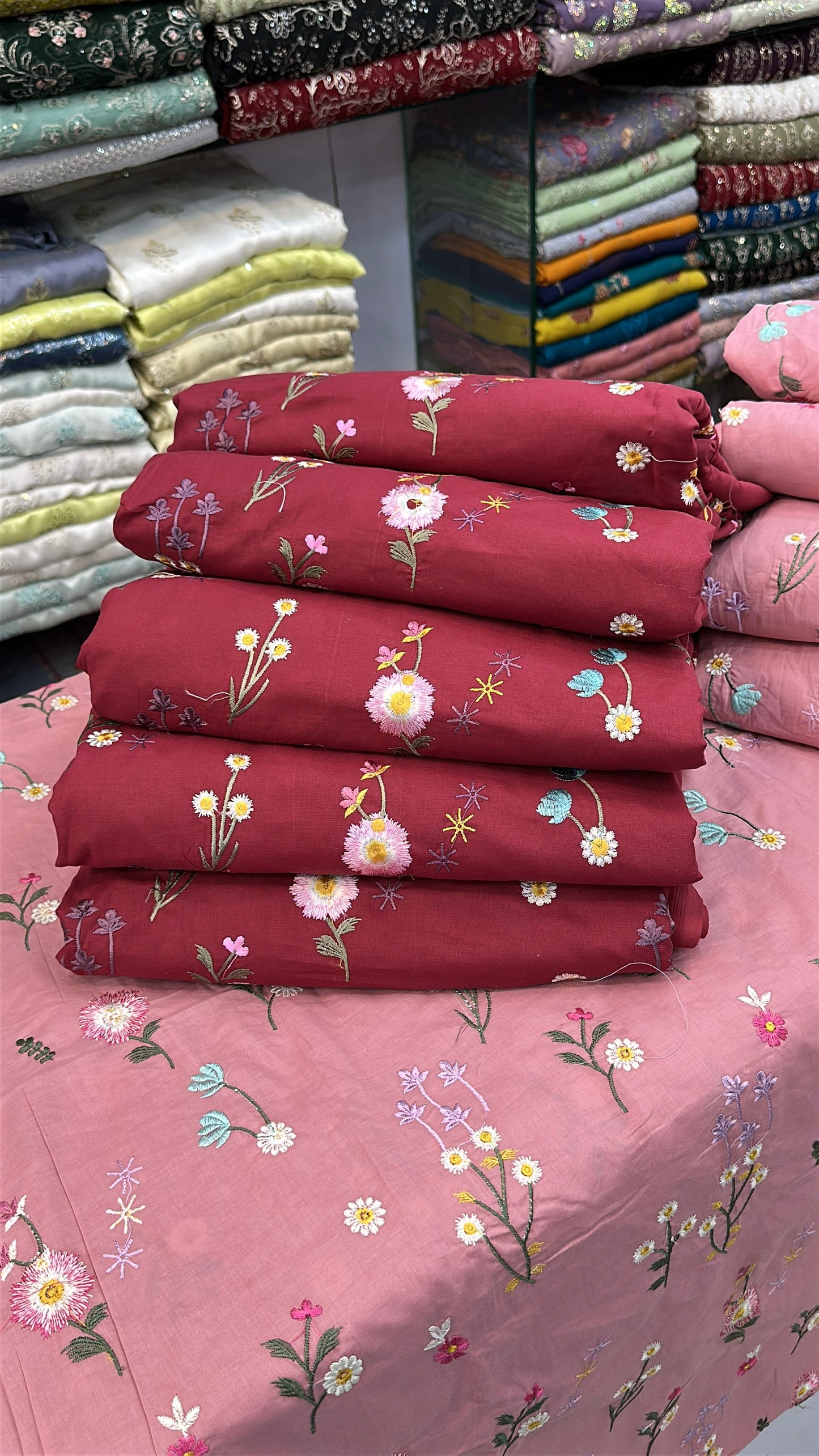 Indian boti pure lawn with chiffon dupatta 3pc